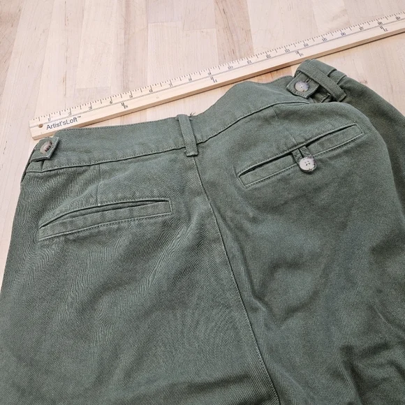 J.Crew Oarsman Military Camp Pant Cargo Pocket Twill Sz 28 Buckle Sides Olive - Picture 9 of 11